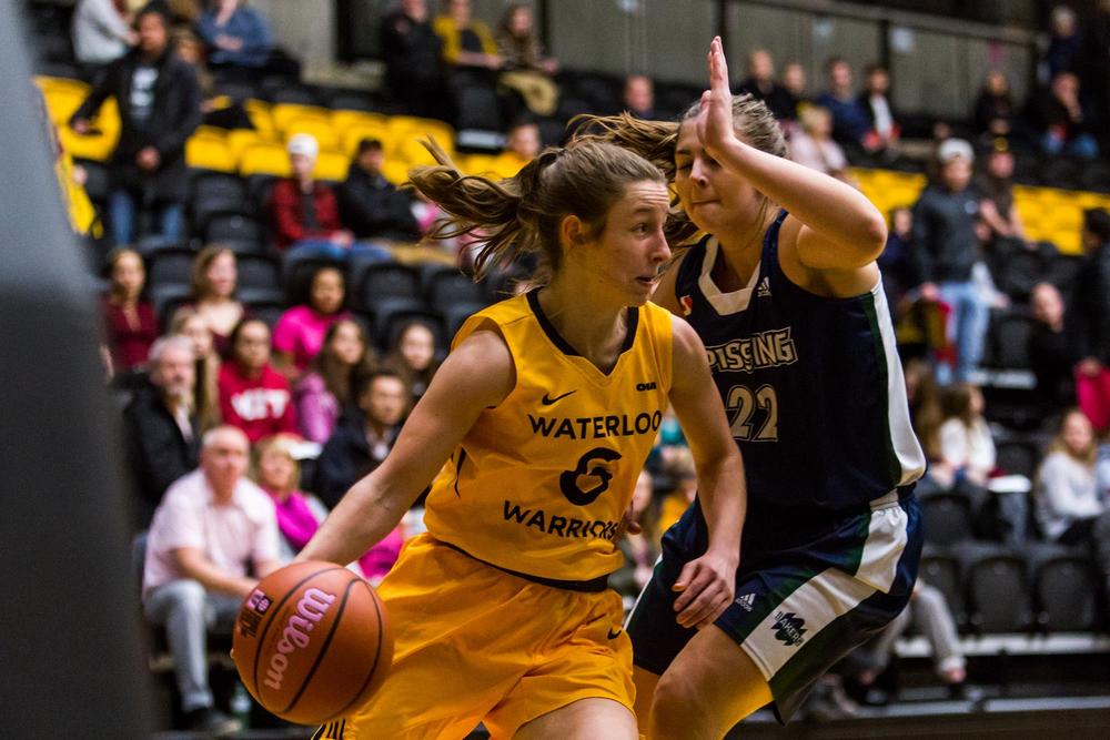 WATERLOO, ONTARIO, CANADA – NOVEMBER 23rd, 2018 – OUA Women’s Basketball action between the NipissingU Lakers and Waterloo Warriors on November 23rd, 2018 played at PAC (Physical Activities Complex) in Waterloo, Ontario. (Photo by Jon Halpenny / Waterloo Warriors)